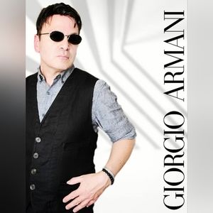 Giorgio Armani Black Linen Blend Vest L (42)